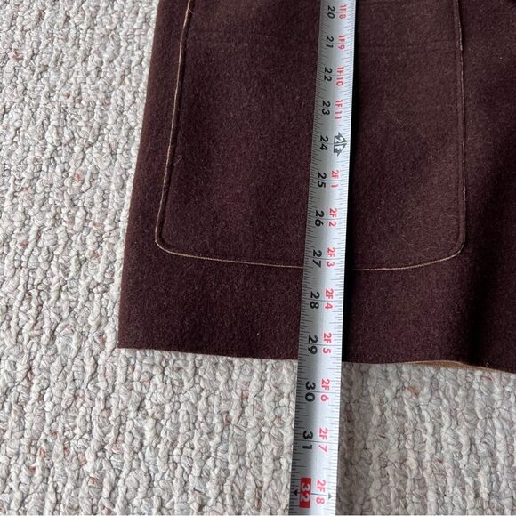 Lauren Ralph Lauren Wool Blend Brown Hooded Toggle Button Coat - Size Large - Picture 3 of 8